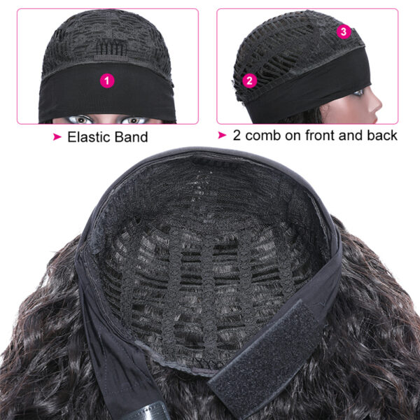 Headband Wig Human Hair Kinky Straight Wig - Image 8